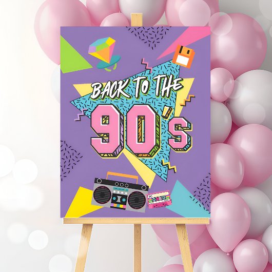 Terug naar de 90s-feestbord, 90s-verjaardagsposter poster