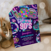 Terug naar de 90s Neon Disco 30th Birthday Kaart