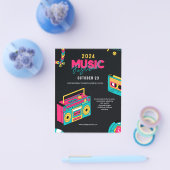 Terug naar de 90s, Retro Muziek Festival Feest Flyer (Enkel)