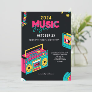 Terug naar de 90s, Retro Muziek Festival Feest Kaart