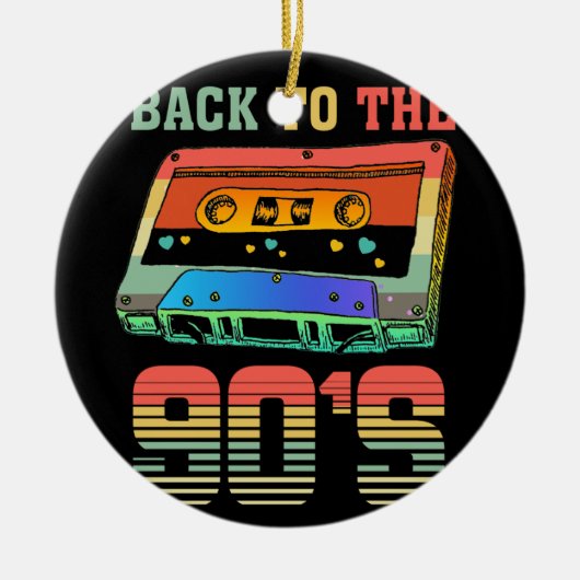 Terug naar de 90s Retro Party 90er Cassette Keramisch Ornament (Voorkant)