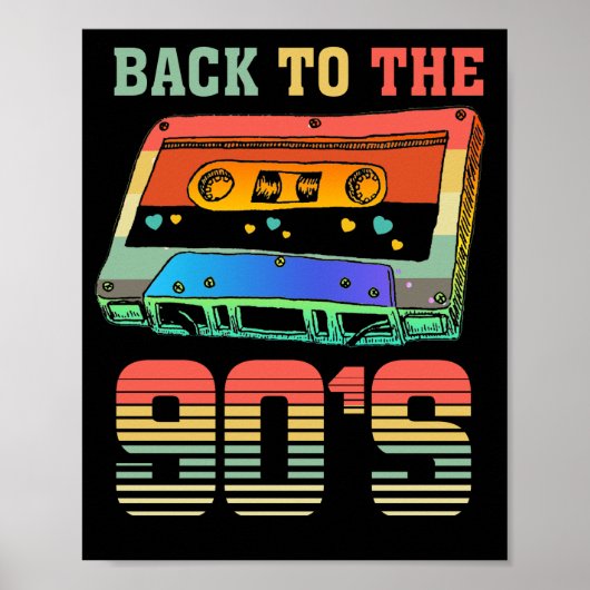 Terug naar de 90s Retro Party 90er Cassette Poster (Voorkant)