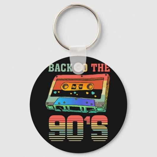 Terug naar de 90s Retro Party 90er Cassette Sleutelhanger (Voorkant)