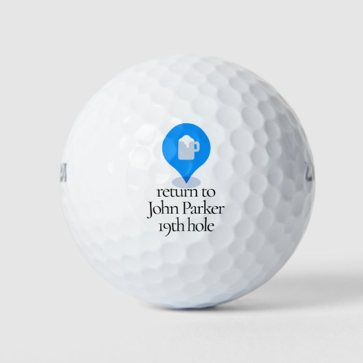 Terug naar de aangepaste naam van het 19e gat golfballen (Voorkant)
