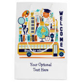 Terug naar de aangepaste schoolsms-cadeautas medium cadeauzakje (Achterkant)