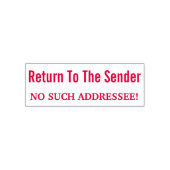 "Terug naar de afzender" "GEEN DERGELIJKE GEADRESS Zelfinktende Stempel (Design)