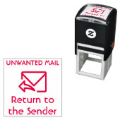 "Terug naar de afzender" "ONGEWENSTE POST" Zelfinktende Stempel (In situ)