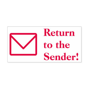 "Terug naar de afzender!" + Pictogram voor envelop Zelfinktende Stempel