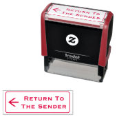 "Terug naar de afzender" & Pijl rubber stempel (In situ)