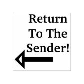 "Terug naar de afzender!" + Pijl-rubberen stempel (Afrduk)