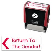 "Terug naar de afzender!" + Pijl-rubberen stempel (In situ)