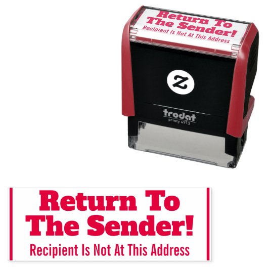 "Terug naar de afzender!" Rubber Stempel (In situ)