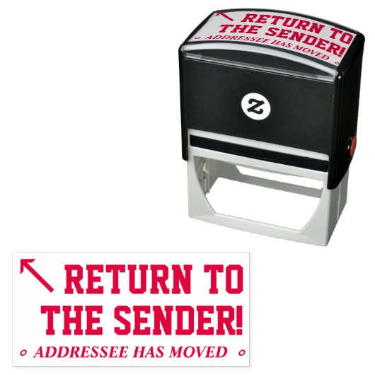 "Terug naar de afzender!" Rubber Stempel (In situ)