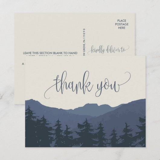 Terug naar de bergen Hartelijk dank Briefkaart (Voorkant / Achterkant)