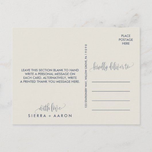 Terug naar de bergen Hartelijk dank Briefkaart (Achterkant)