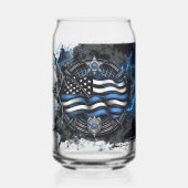 Terug naar de blauw bedrukte blikglazen blikvorm glas (Voorkant)