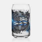 Terug naar de blauw bedrukte blikglazen blikvorm glas (Achterkant)