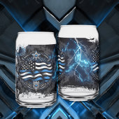 Terug naar de blauw bedrukte blikglazen blikvorm glas