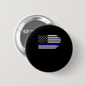 Terug naar de Blue Flag Sticker Ronde Button 5,7 Cm (Voorkant /achterkant)