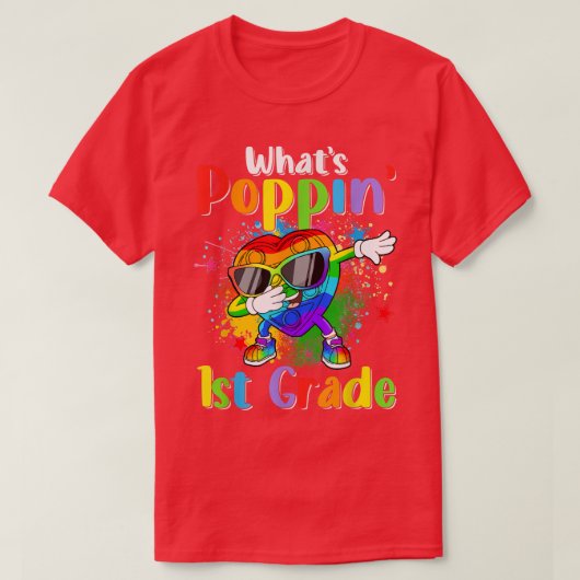 Terug naar de eerste dag van de school wat Poppin T-shirt (Design voorkant)