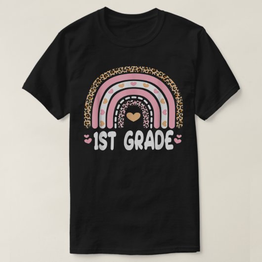 Terug naar de eerste graad van school Rainbow Leop T-shirt (Design voorkant)