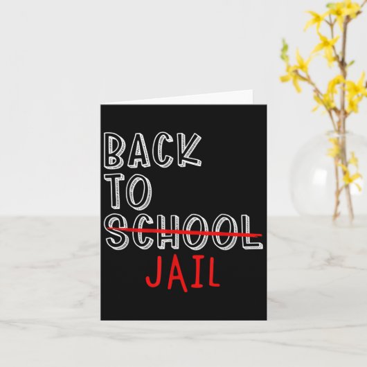 Terug naar de gevangenis Grappige student Terug na Kaart (Gele Bloem)