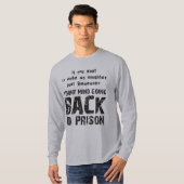 Terug naar de gevangenis t-shirt (Voorkant volledig)