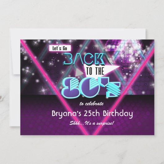 TERUG NAAR DE GLAM Girls Dance Party Invitation Kaart (Voorkant)