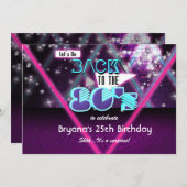 TERUG NAAR DE GLAM Girls Dance Party Invitation Kaart (Voorkant / Achterkant)