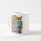 Terug Naar De Grind Funny Kantoor Holbewoner Koffiemok (Voorkant links)