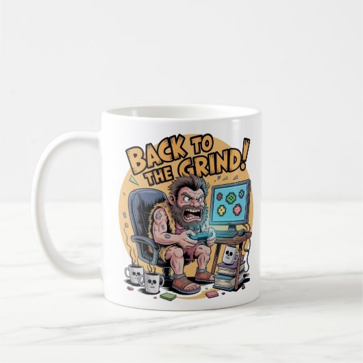Terug Naar De Grind Funny Kantoor Holbewoner Koffiemok (Links)