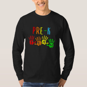 Terug naar de handdruk van het leerlingerteam van t-shirt
