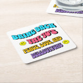 Terug naar de jaren ’70 kartonnen onderzetters (Schuin)