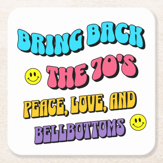 Terug naar de jaren ’70 kartonnen onderzetters (Voorkant)