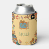 Terug naar de jaren 70 retro groovy blikjeskoeler (Blikje Voorkant)