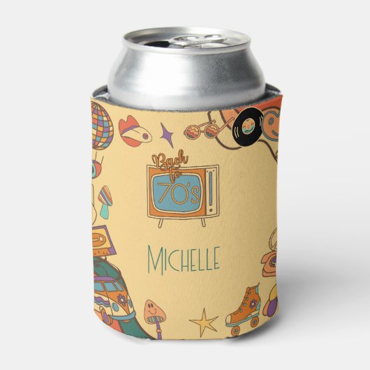 Terug naar de jaren 70 retro groovy blikjeskoeler (Blikje Voorkant)