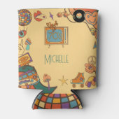 Terug naar de jaren 70 retro groovy blikjeskoeler (Voorkant)