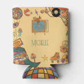 Terug naar de jaren 70 retro groovy blikjeskoeler (Achterkant)