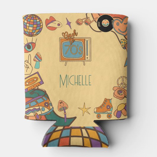 Terug naar de jaren 70 retro groovy blikjeskoeler (Achterkant)