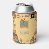 Terug naar de jaren 70 retro groovy blikjeskoeler (Blikje Achterkant)