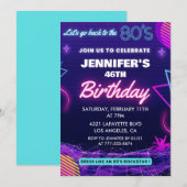 Terug naar de jaren 80 Party 46e verjaardag uitnod Kaart (Voorkant / Achterkant)