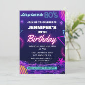 Terug naar de jaren 80 Party 99e verjaardag uitnod Kaart (Staand voorkant)