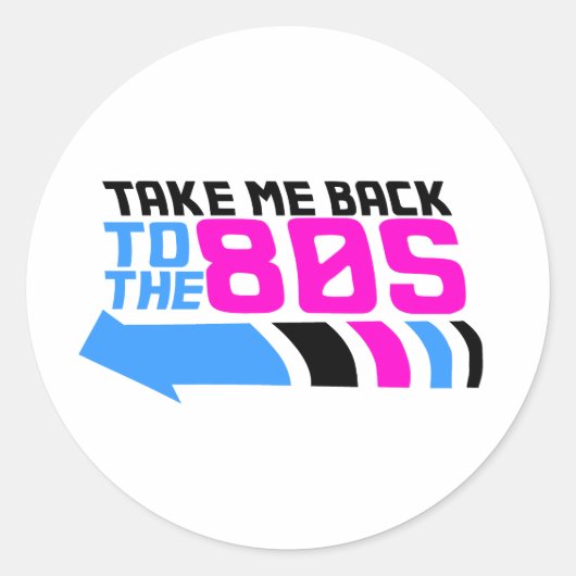 Terug naar de jaren 80 ronde sticker (Voorkant)
