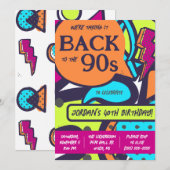 Terug naar de jaren 90 Kleurrijke Graffiti Verjaar Kaart (Voorkant / Achterkant)