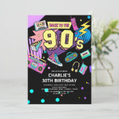 Terug naar de jaren 90 Moderne Retro Neon 30e verj Kaart (Staand voorkant)