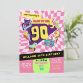 Terug naar de jaren 90 Moderne Retro Neon 30e verj Kaart (Staand voorkant)