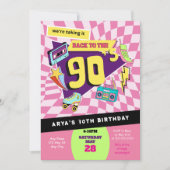 Terug naar de jaren 90 Moderne Retro Neon 30e verj Kaart (Voorkant)