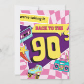 Terug naar de jaren 90 Moderne Retro Neon 30e verj Kaart (Achterkant)