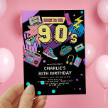 Terug naar de jaren 90 Moderne Retro Neon 30e verj Kaart<br><div class="desc">Terug naar de jaren 90 Moderne Retro Neon 30e Verjaardag Uitnodiging</div>