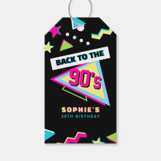 Terug naar de jaren 90 Retro 30e verjaardagsfeest Cadeaulabel